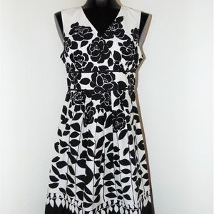 Black & White Floral Print Design Dress by Isadora